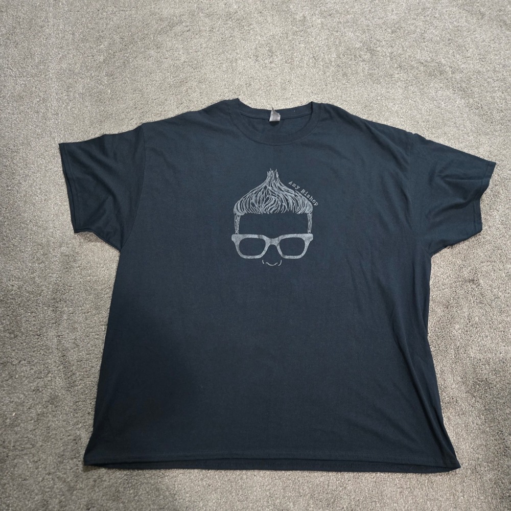 Lazy Amy Bishop Graphic‎ T-Shirt Black Crew Neck Short Sleeve Casual Top